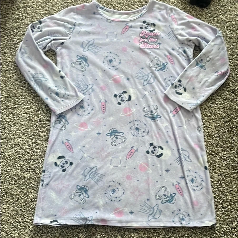 Wonder Nation Purple and Pink Space Bear Nightgown